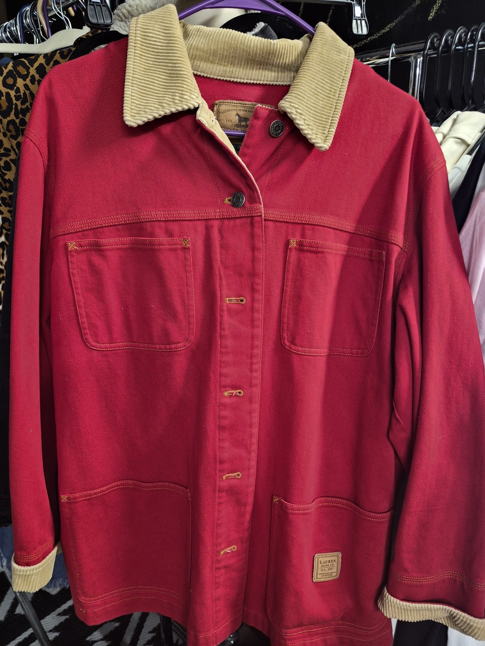 Classic Red Corduroy-Collar Work Jacket - Ralph Lauren